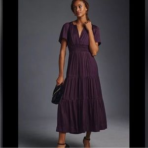 Anthropologie Summerset Maxi Dress Dark Purple Plum size XL